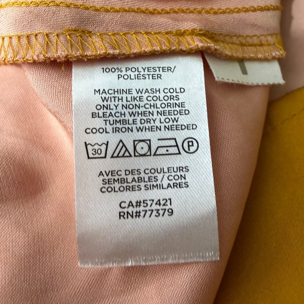 Loft Womens Colorblock Halter Midi Dress Navy Blue Mustard Peach Size M NEW - Picture 9 of 9